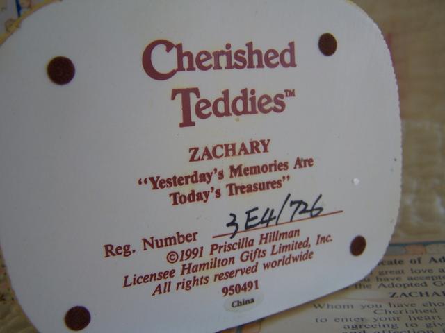cherished teddies zachary